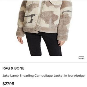 Rag & Bone Camouflage Teddy Jacket in Ivory and Beige
